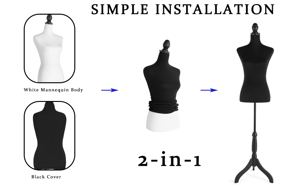 Dress Form Female Mannequin, Height Adjustable