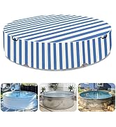 Sobana 8 Ft Steel Round Stock Tank Pool Cover - Upgraded to Full Coverage, Wire Rope & Winch Desi...