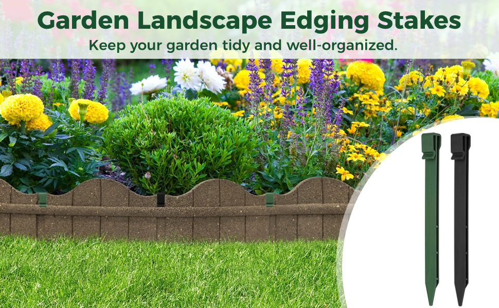 50 PCS Garden Landscape Edging Stakes, 10 Inch Landscap