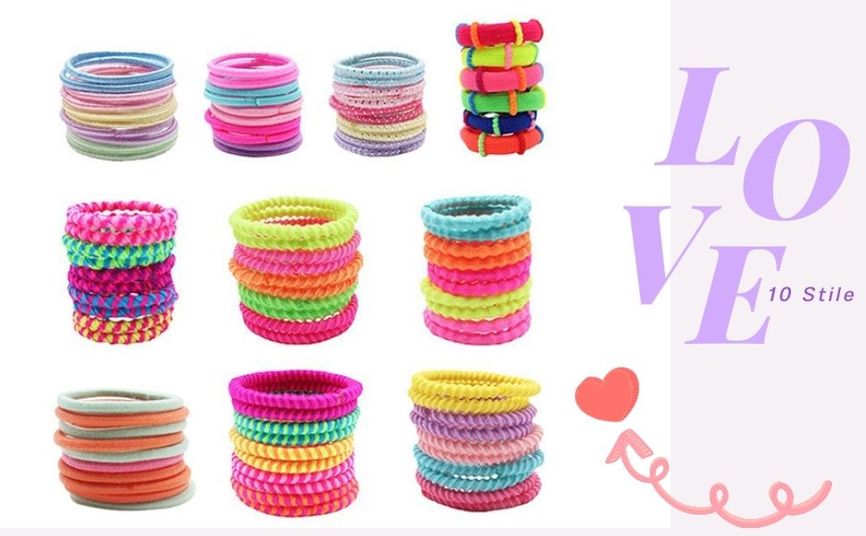 Haargummis Mädchen Haarseil Set Pferdes chwanz Multicolor für Kinder Babys Mädchen Frauen