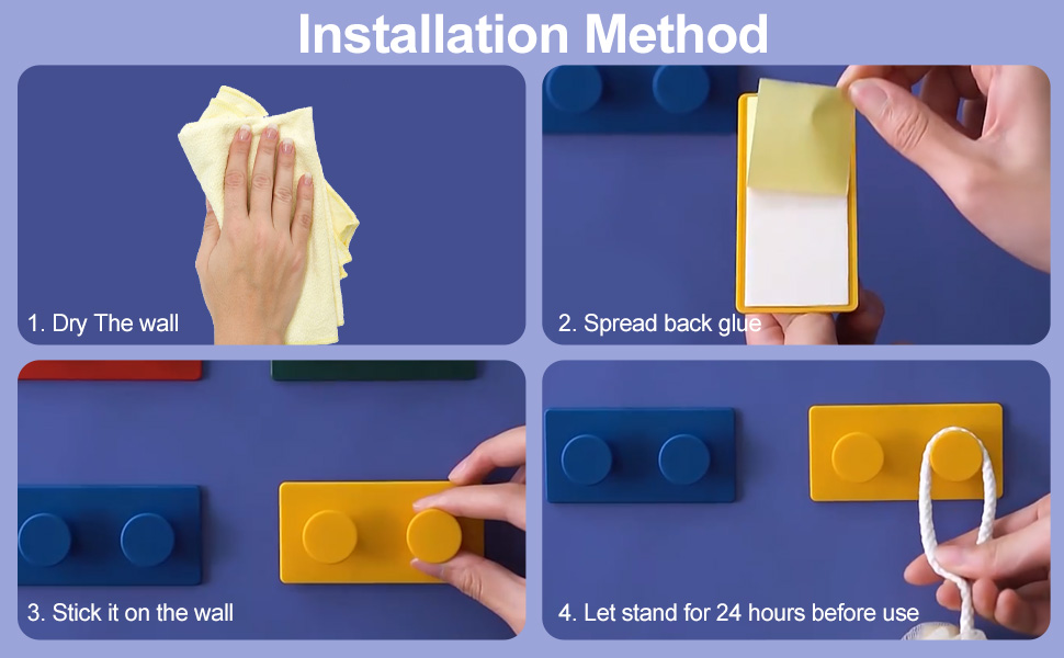 Cosysparks Adhesive Wall Hooks,4Pcs Splicing Multicolored Hooks Wall