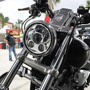 Hogworkz® 5.75インチ LED ハーレーxl1200,883 Amazon.com: Hogworkz® 5.75 Inch LED V2 Headlight - Daymaker