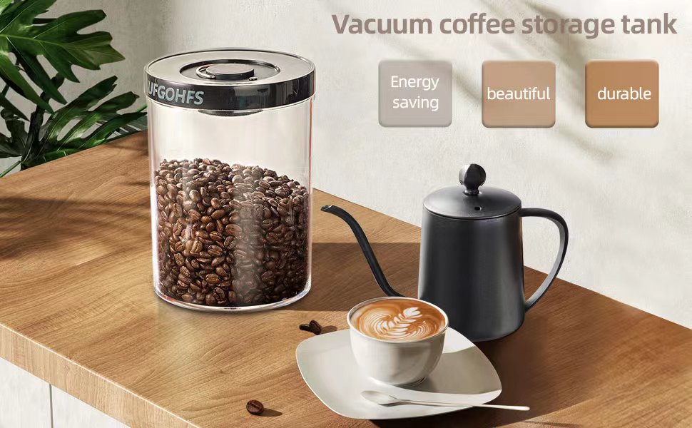 UFGOHFS Vacuum Coffee Canister Coffee Bean Storage Vacuum Seal Containers Airtight