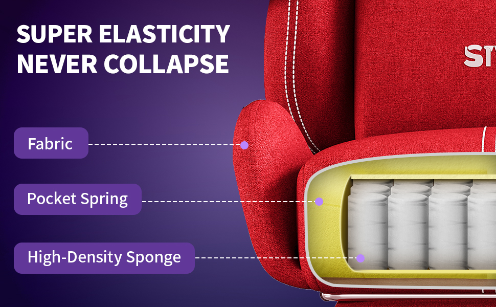 P54 Fabric Gaming Chair with Footrest