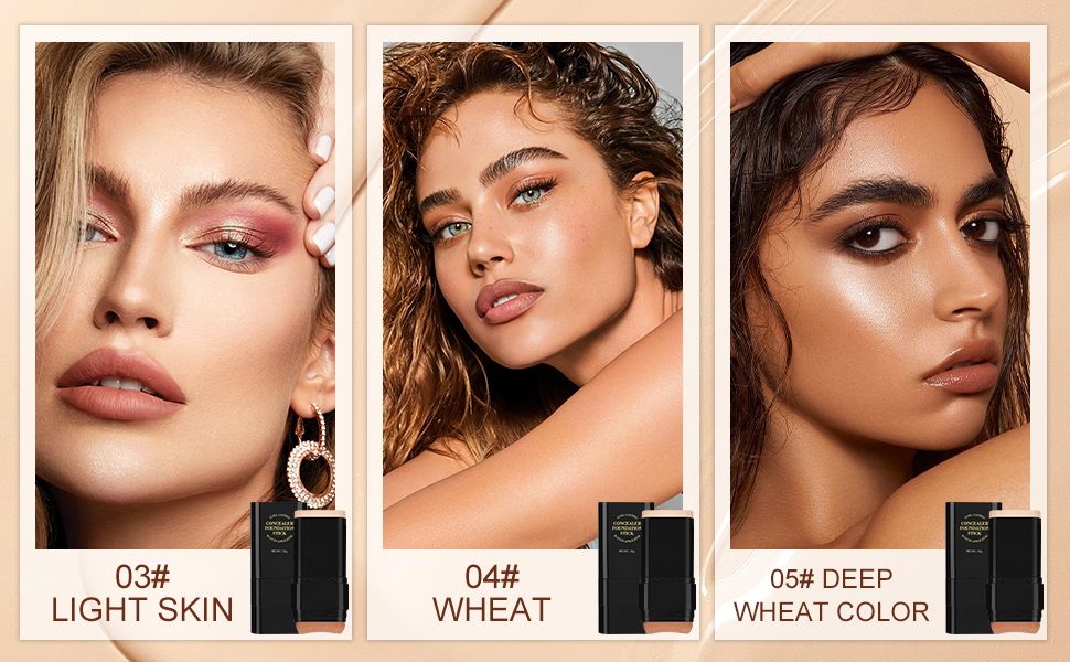 2Pcs Long-Lasting Concealer Foundation Stick, Face Foundation Contour Stick