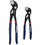 WORKPRO 2 Piece Groove Joint Pliers Set, 7 & 10-Inch Fast Adjustable Water Pump Pliers, V-Jaw Ton...
