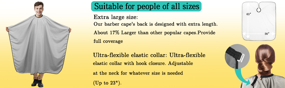 barber cape grey for men, hair cutting cape 