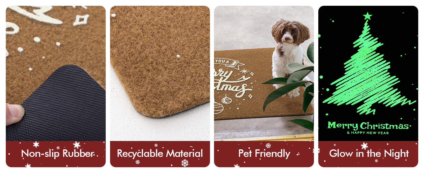 Asrug Christmas Door Mat Outdoor Indoor Christmas Doormat