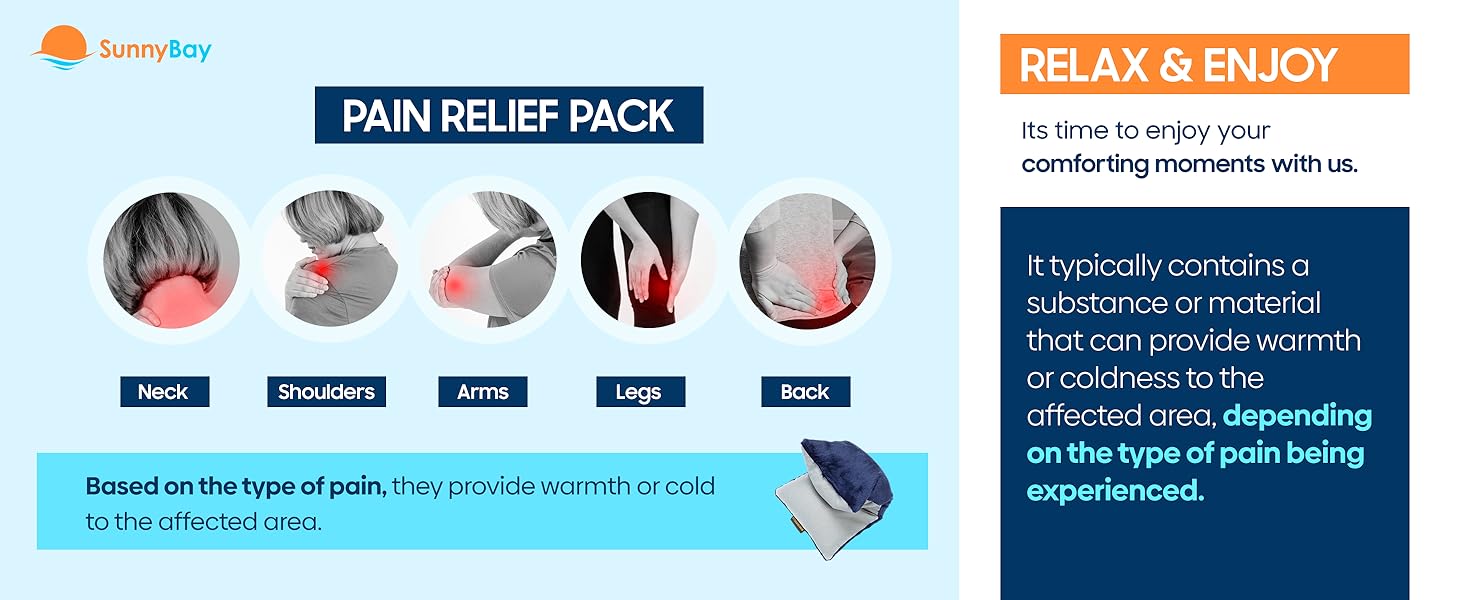 Pain Relief Pack for neck shoulder arms legs back. Enjoy and relax comforting moments