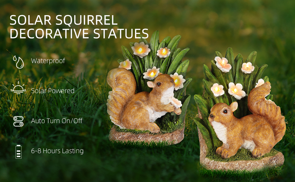 Garden Statues Squirrel Resin Animal Sculpture Garden