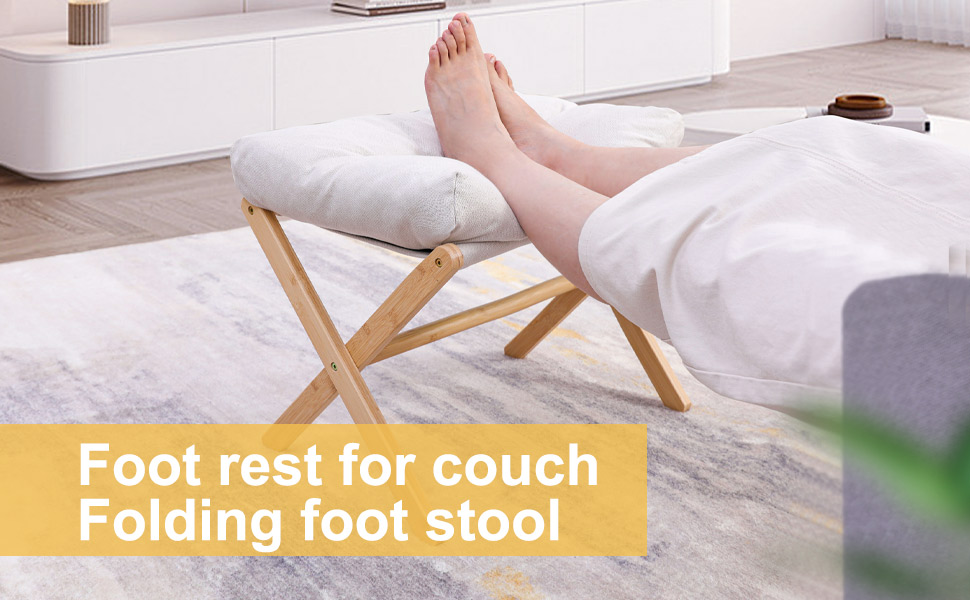Folding Foot Stool,Small Ottoman Foot Rest for Couch,Wooden