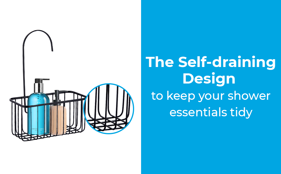 Blue Canyon Hanging Shower Caddy Single Basket, No Drill Stainless