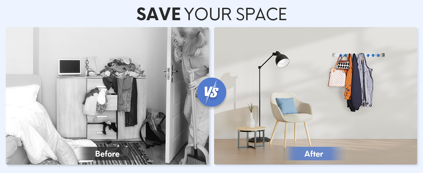 Neosmuk Navyblue magnetic hooks can save your space.