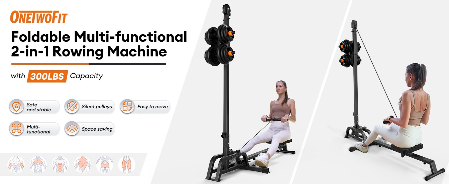 ONETWOFIT Foldable Rowing Machine