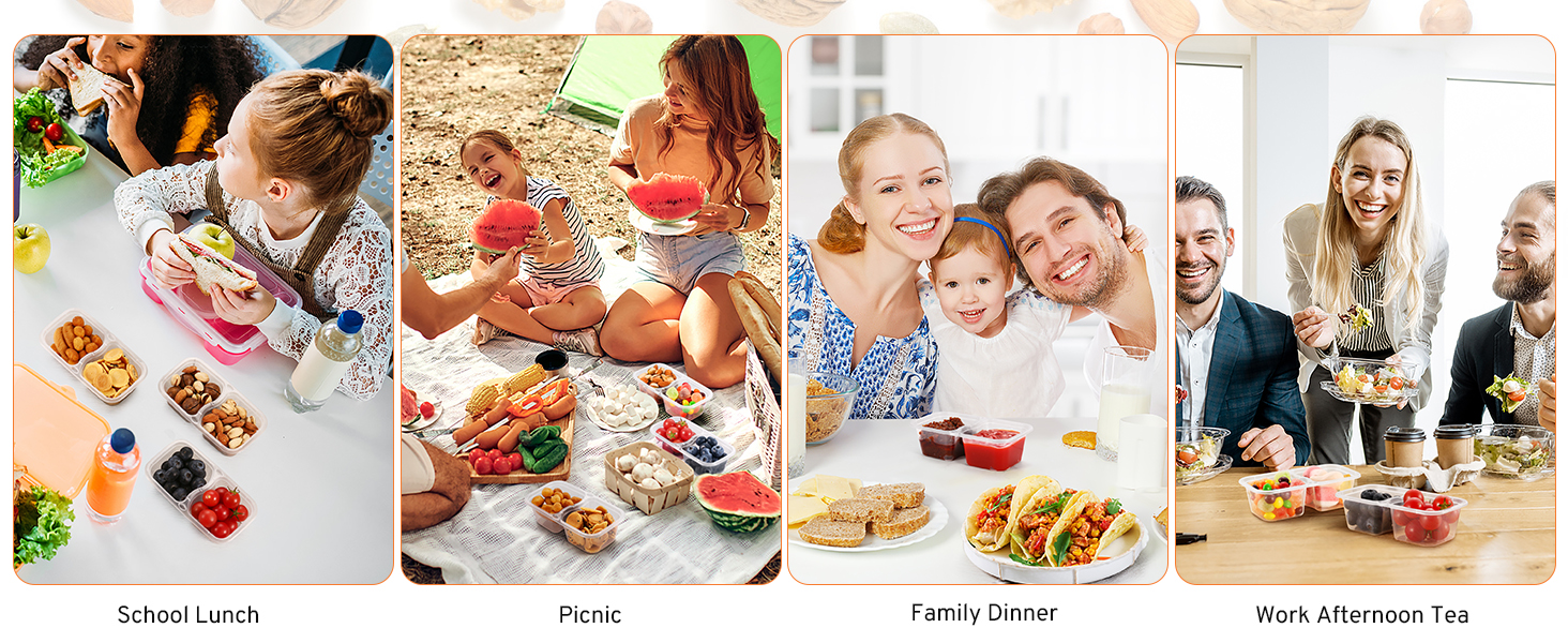 snack pack containers 2 compartments