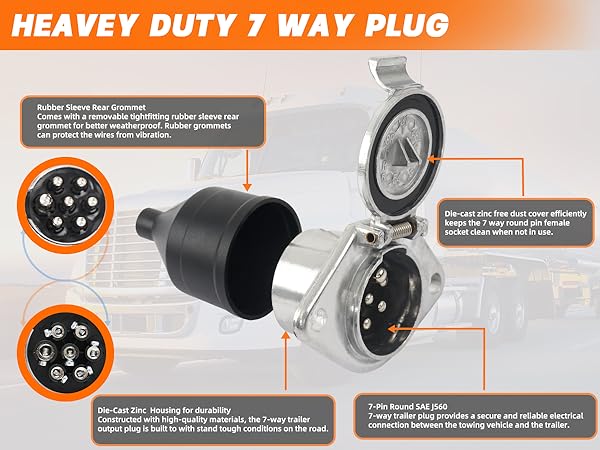 Amazon.com: Dazakoot Vehicle-Side 7-Pin Trailer Connector