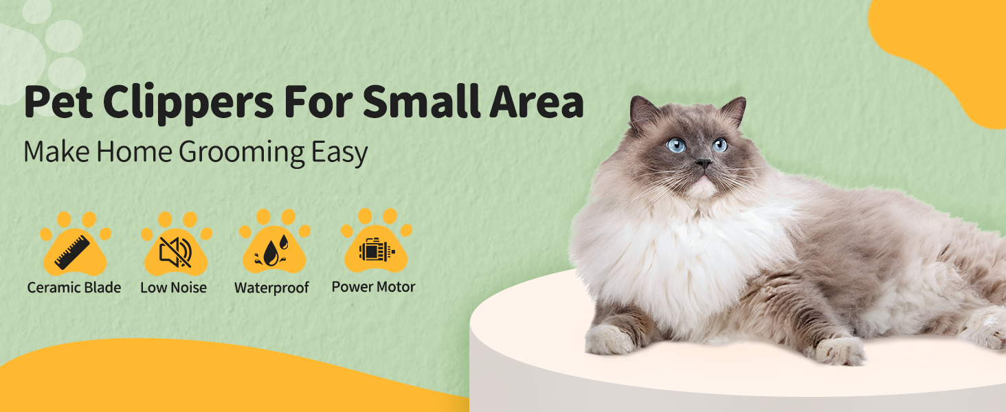 Dog Paw Trimmer Low Noise, Cordless Small Dog Clippers for