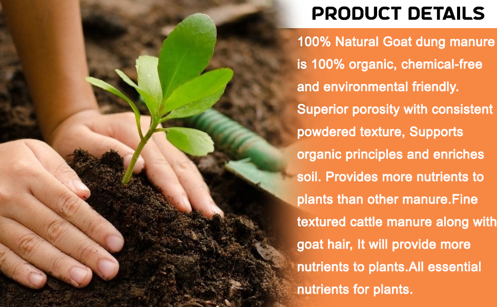 Organic Dried Goat Dung Manure Fertilizers for Plants & Home gardening