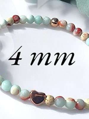 Steinfixx Armband Handmade Shoushan Stone Larderit Gleichgewicht Perlen Gold rose 333 Herz Geschenk
