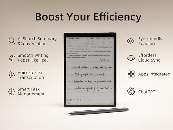 digital notebook with pen