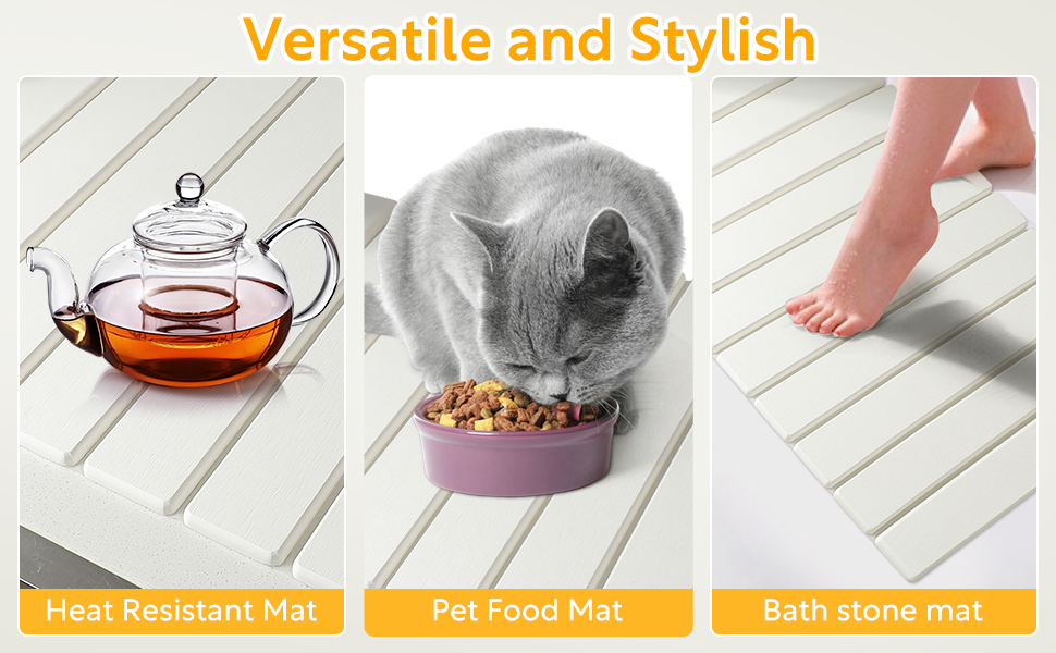 Collapsible Stone Drying Mat for Kitchen