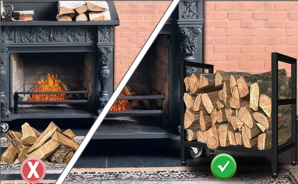 Lilybudlily 1.5FT Small Firewood Rack Log Holder for