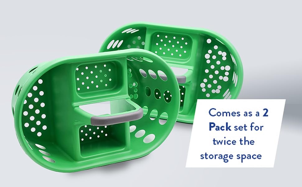 SIMPLYKLEEN Shower Caddy with Handle 2Pack Plastic Bathroom Storage Organizer