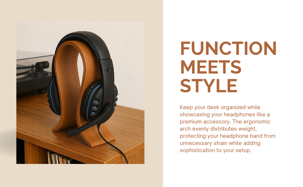 Wooden Headphone Stand