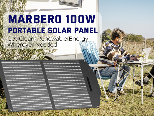 Amazon.com : MARBERO 100W Portable Solar Panel 100 Watt Foldable