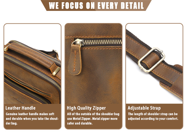 Leather Messenger Bag for Men