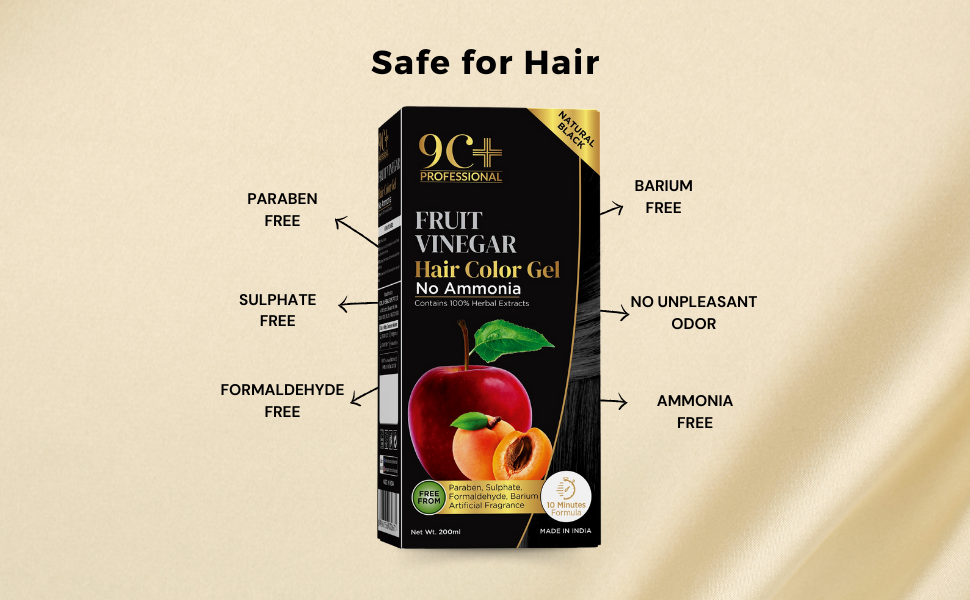 9C+ Professional Fruit Vinegar Hair Color Gel with 100 Herbal Extracts