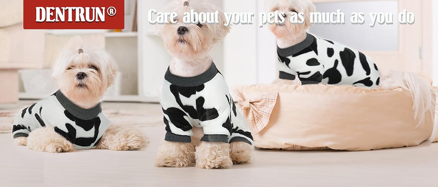 DENTRUN Dog Fleece Jumper Dog Clothes Puppy Dog Jumpers Small Medium