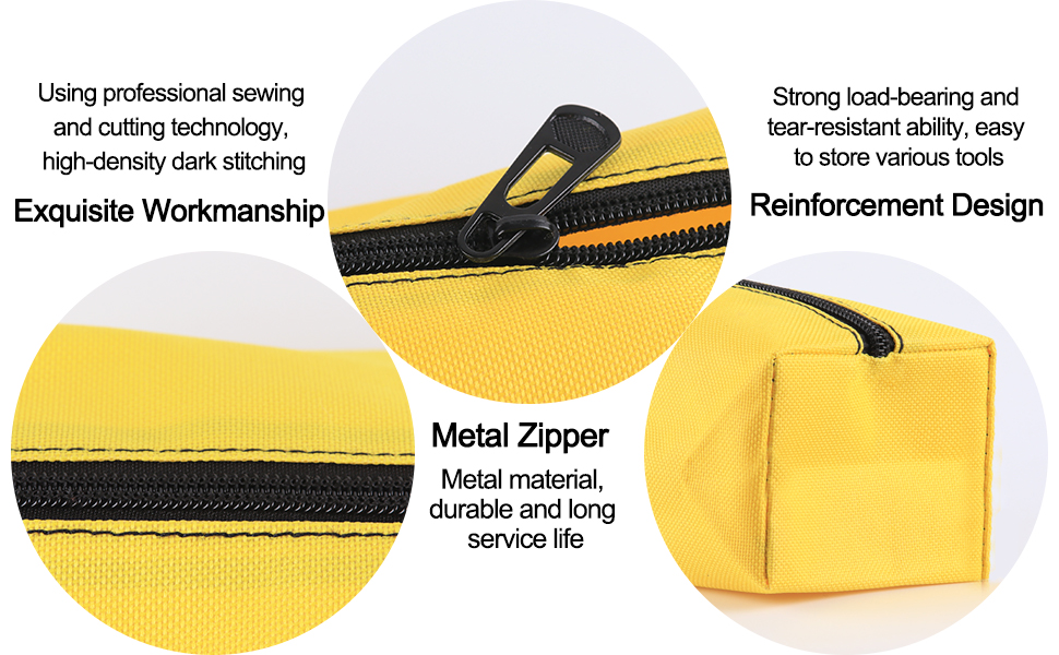 5 Pack Canvas Tool Pouch of Two Sizes, Tool Pouches with Zipper