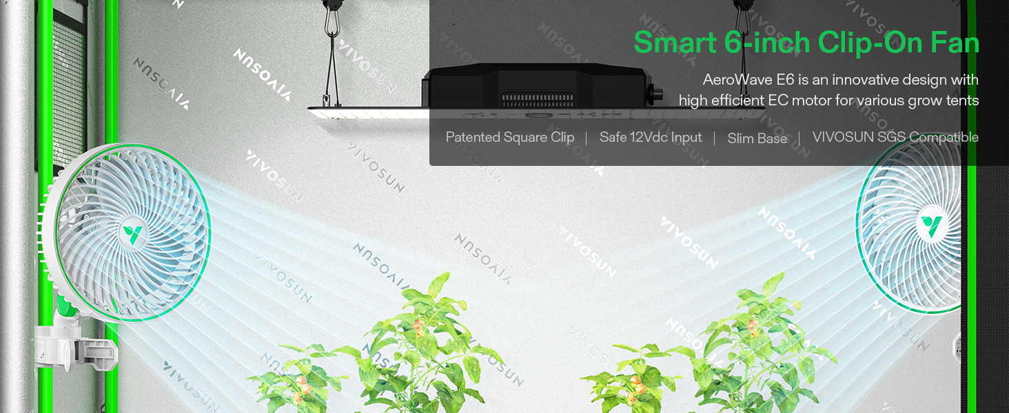 VIVOSUN 2Pack AeroWave E6 Grow Tent Fan 6”, Smart Wifi