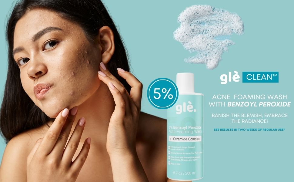 Acne foaming wash with benzoyl peroxide