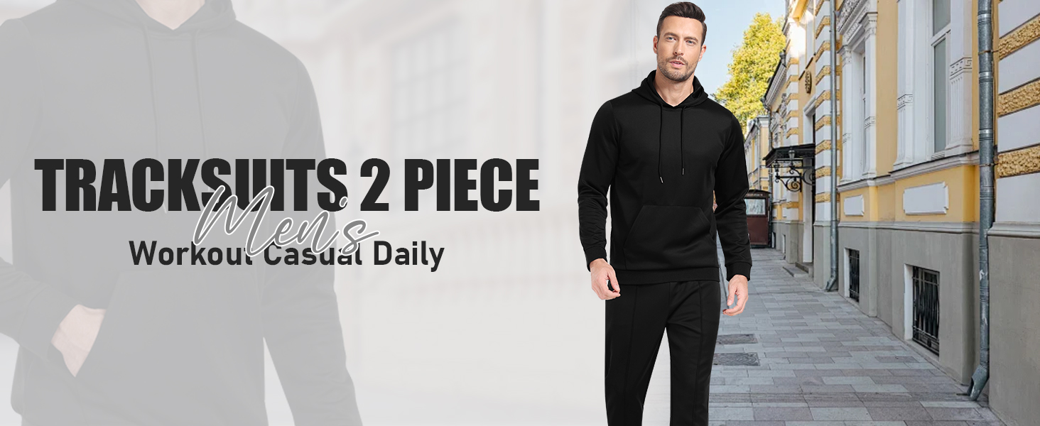 MoFiz Jogginganzug Herren Trainingsanzug Sportanzug mit Kapuze Freizeitanzug