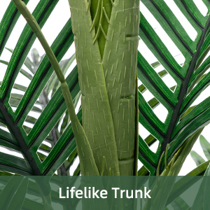 7ft Faux Golden Cane Palm Plant with Realistic Trunk