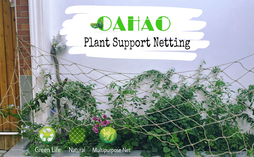 OAHAO Jute Netting for Climbing Plants Sweet Peas Plant Support Netting