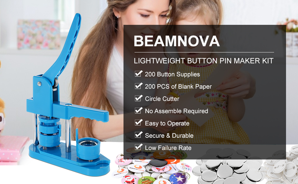 BEAMNOVA 25mm / 0.98 in (About 1 Inch) Button Maker Machine