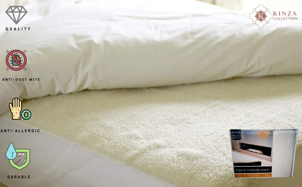 Kinza Collection THERMAL FLEECE Underblanket mattress Topper