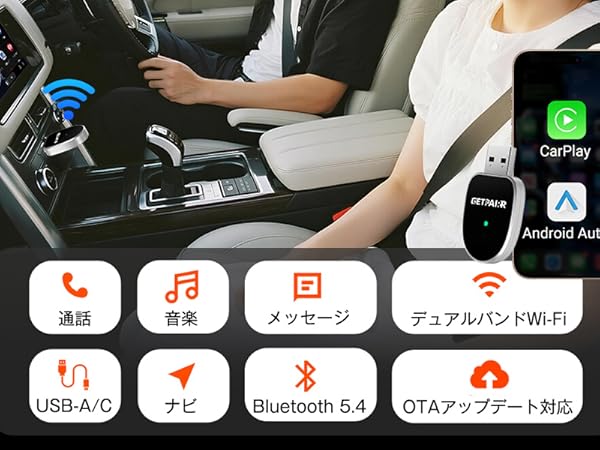 Amazon.co.jp: GETPAIRR CarPlay & Android Auto ワイヤレス