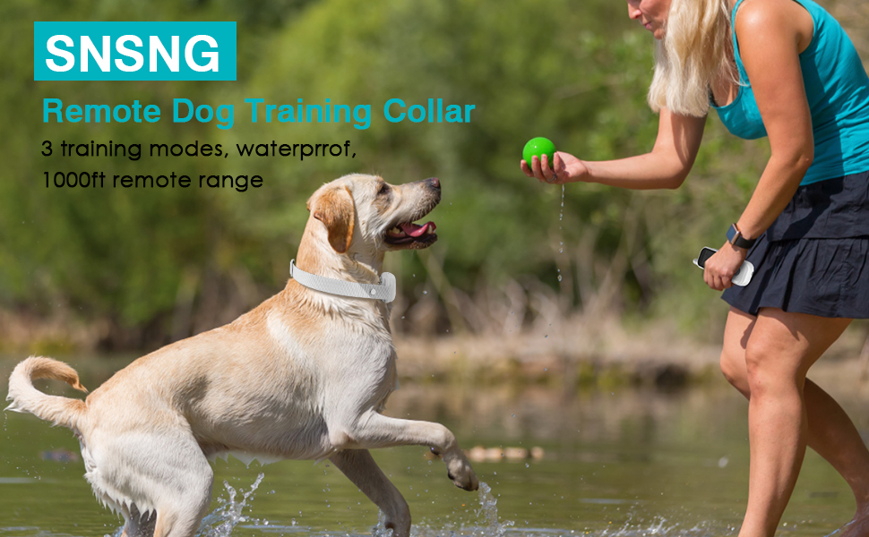 Snsng Dog Shock Collar, IP67 Waterproof Dog Training Collar