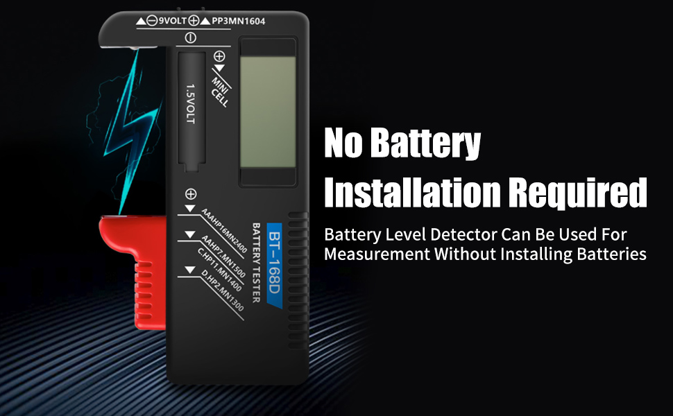 Akozon Battery Tester for Small Batteries, Universal Digital LCD AA AAA