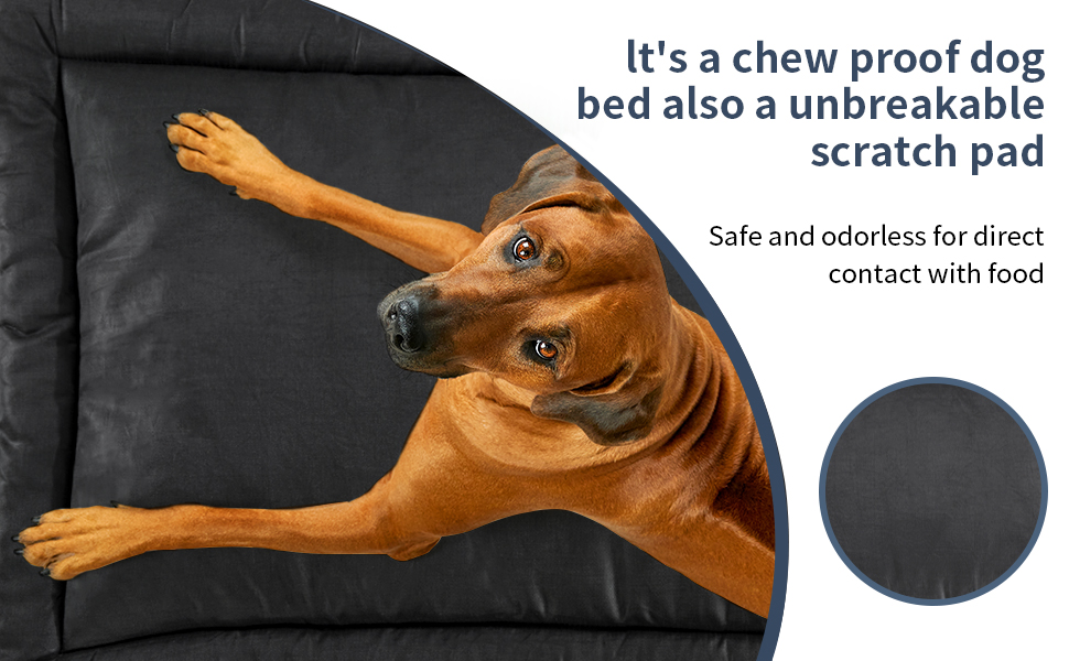 HOMBYS Chew Proof Dog Bed for Aggressive Chewers 23"x17