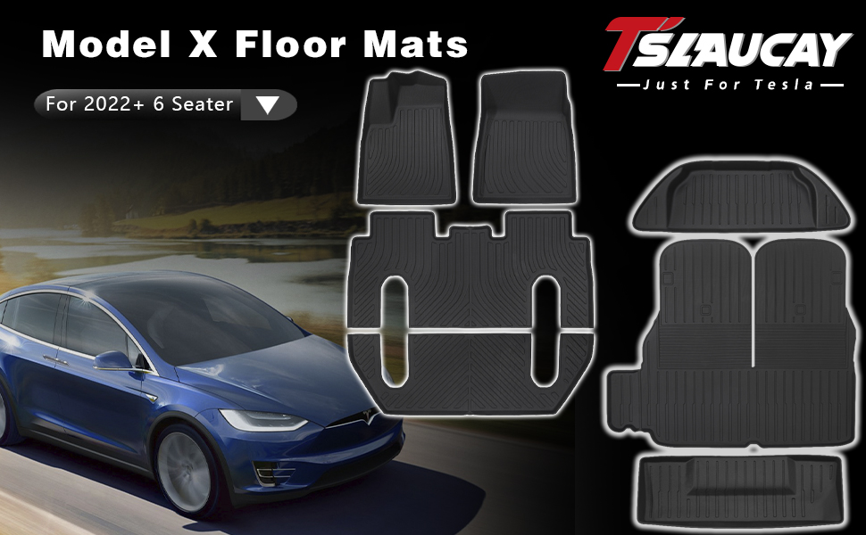 TSLAUCAY Tesla Model X Floor Mat 2022 2023 Model X Mats 6