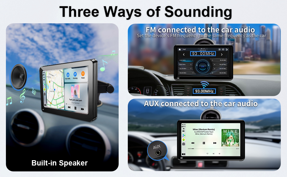 Portable Car Stereo for Apple Carplay, Android Auto, Air