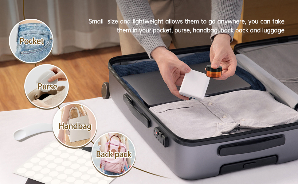 you can take these small containersin your pocket, purse, handbag, back pack and luggage.