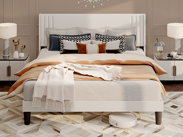 Amazon.com: Gizoon Full Bed Frame with Wingback Headboard