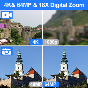 4K UHD 64MP And 18X Zoom CAMCORDER