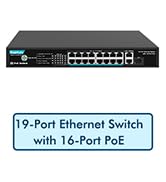 YuanLey 16 Port PoE Switch with 2 Gigabit Ethernet Uplink, 1 SFP Port, 200W PoE+ Port Support 802...